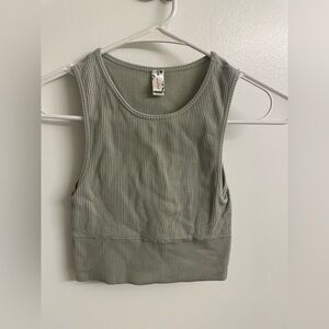 Wishlist Sage Ribbed Crop Top